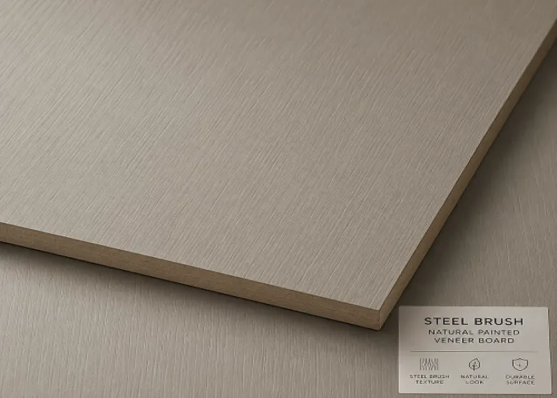 Referência técnica e de design completa para painéis decorativos de verniz natural com escova de aço
